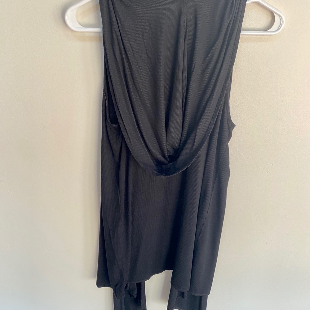 Black Hooded Sweater Vest. Size S